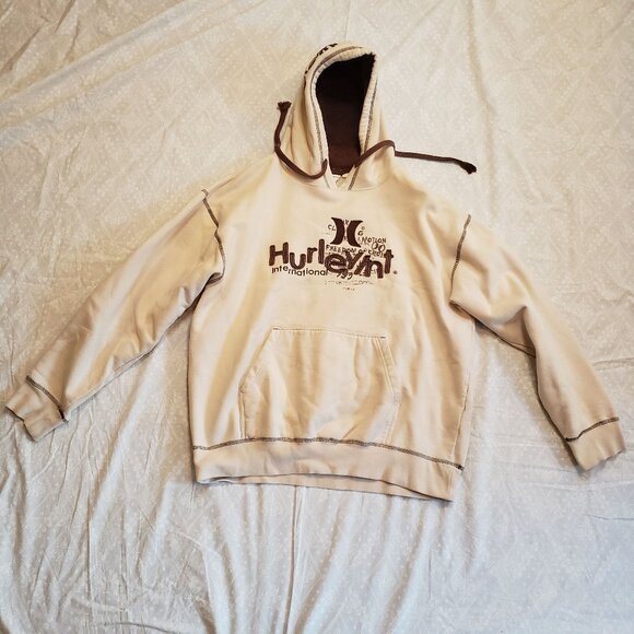 Hurley Other - Hurley Fleece Hoodie Beige/Brown - Size Men's Large